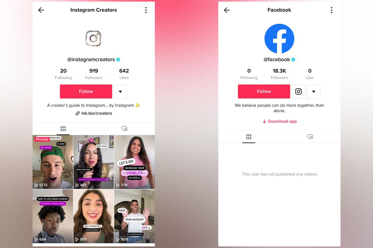 Ilustrasi akun TikTok Instagram dan Facebook.