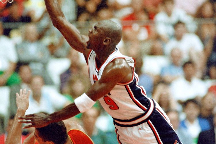 Michael Jordan di Olimpiade Barcelona, 2 Agustus 1992.