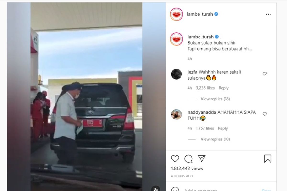 Video Viral, Mobil Ganti Pelat Nomor Palsu Saat Isi Bensin