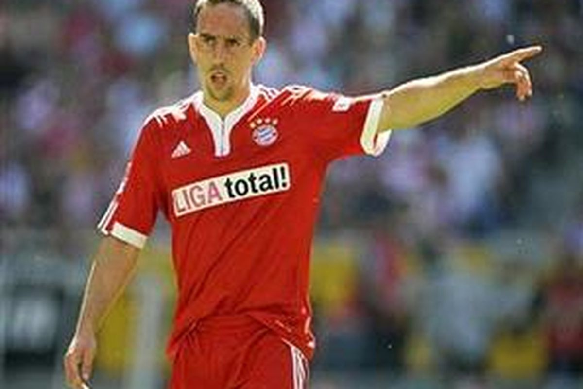 Gelandang Bayern Muenchen dan Perancis, Franck Ribery.