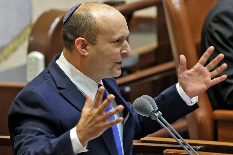 Naftali Bennet di Knesset, Yerusalem (13/6/2021)