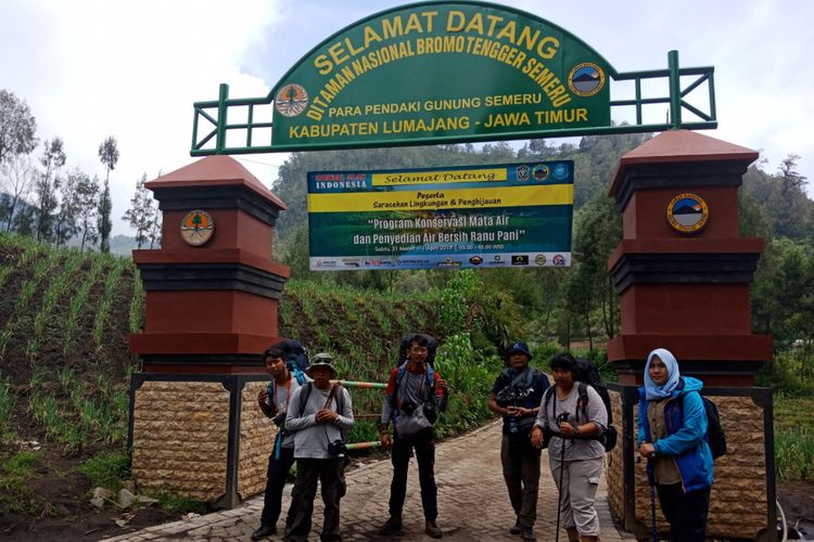 Pintu gerbang pendakian Gunung Semeru, Sabtu (7/4/2018).