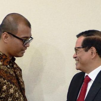 Serah terima jabatan Sekretaris Kabinet dari Andi Widjajanto kepada Pramono Anung di Gedung III Kementerian Sekretariat Negara, Jakarta, Rabu (12/8/2015) sore.