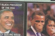 Di Koran Belgia, Obama dan Istrinya Digambarkan Mirip Kera