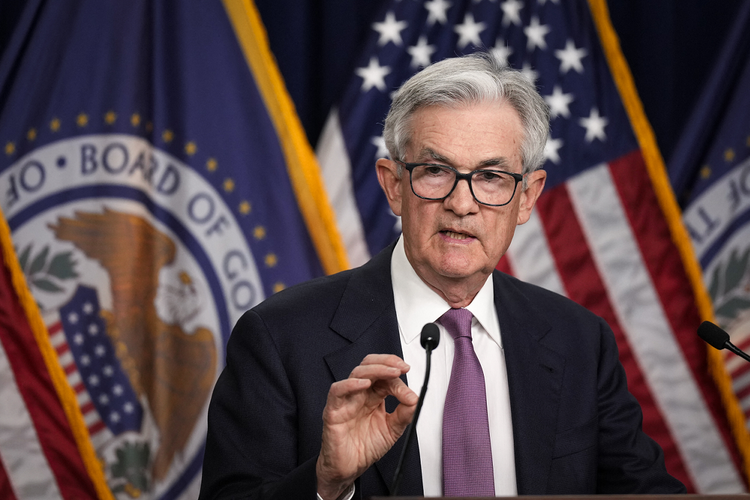 Gubernur Bank Sentral Amerika Serikat (The Fed) Jerome Powell. Ia dijadwalkan mengumumkan keputusan suku bunga usai rapat kebijakan dua hari di Washington.
