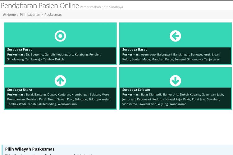 Simak link dan cara daftar antrean online Puskesmas di Kota Surabaya.