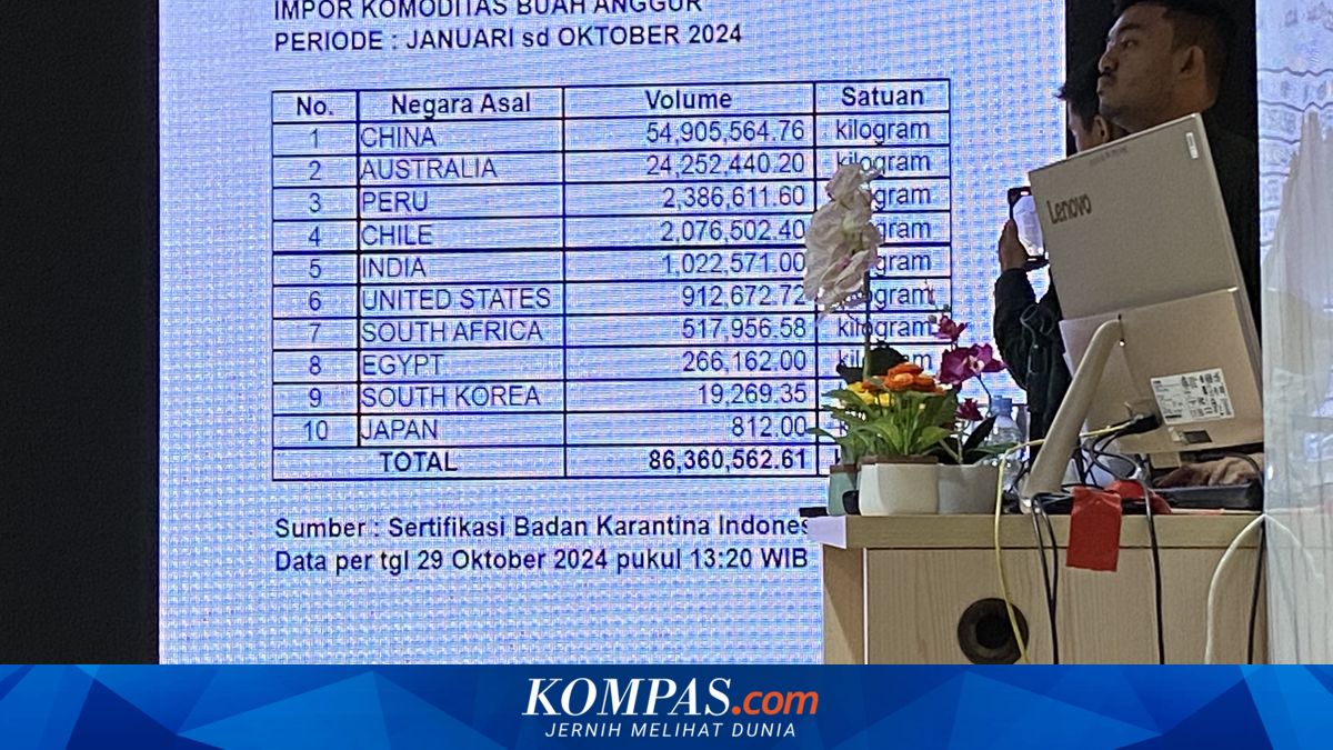 Indonesia Impor 86.360 Ton Anggur, Barantin Pastikan Sudah Diuji Sampel