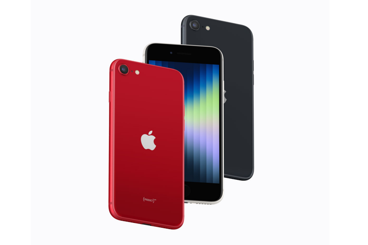 iPhone SE generasi ketiga hadir dalam tiga pilihan warna.
