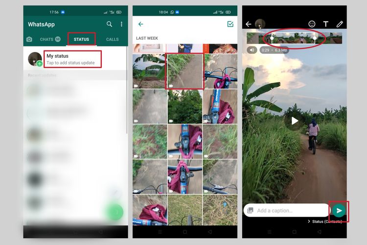 cara memotong video lewat WhatsApp.