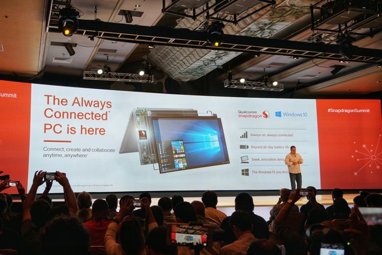 Qualcomm meresmikan kehadiran Always Conneted PC dalam ajang Qualcomm Snapdragon Summit 2017 yang digelar di Maui, Hawaii, Amerika Serikat, Selas (5/12/2017) waktu setempat.