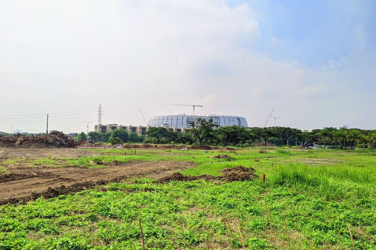 Lokasi tanah kosong yang akan dijadikan sirkuit Formula E di Ancol, Jakarta Utara, Rabu (22/12/2021).