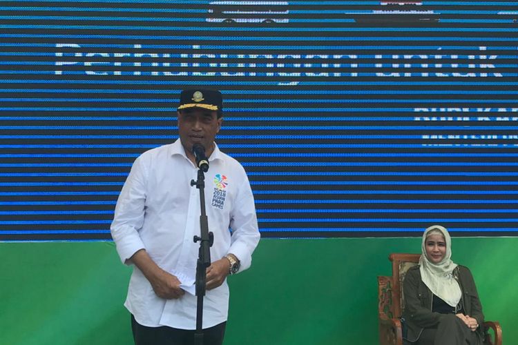 Menteri Perhubungan Budi Karya Sumadi saat di Tasikmalaya, Minggu (14/10/2018).