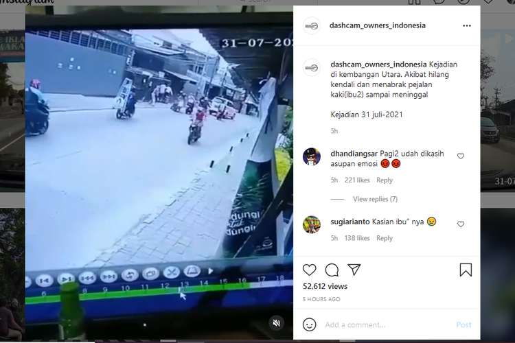 Kecelakaan motor tabrak pejalan kaki