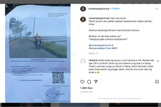 Viral, Foto Pengendara Motor Tanpa Helm Kena ETLE di Persawahan