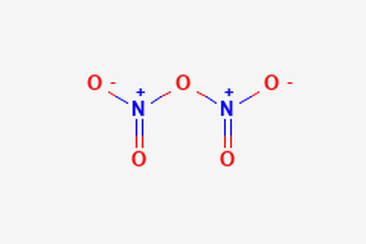 Struktur molekul dinitrogen pentaoksida