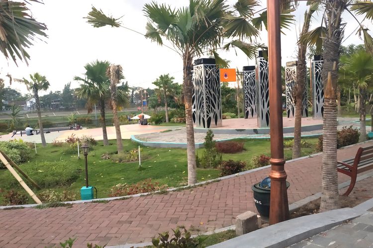 Bagian dari pemandangan di Taman Brantas Kota Kediri, Jawa Timur.