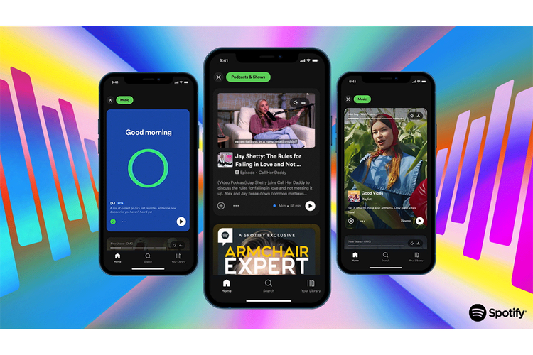 Platform musik alir, Spotify melakukan perombakan pada halaman Home-nya menjadi mirip aplikasi Instagram dan TikTok