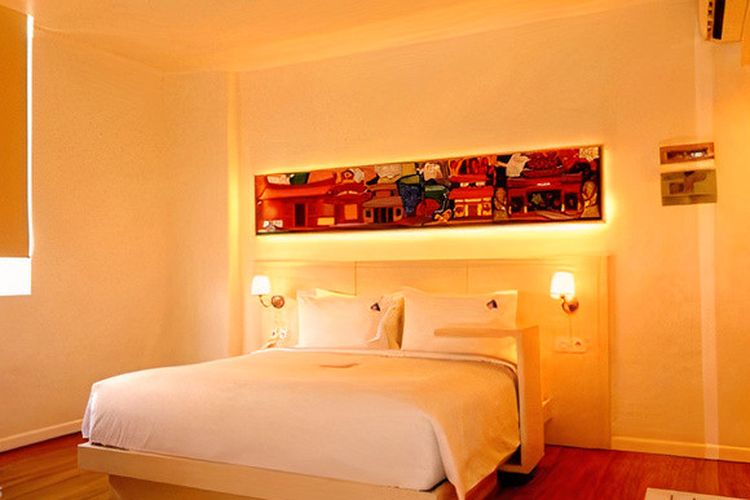 Ilustrasi kamar di Maxone Hotels Glodok.