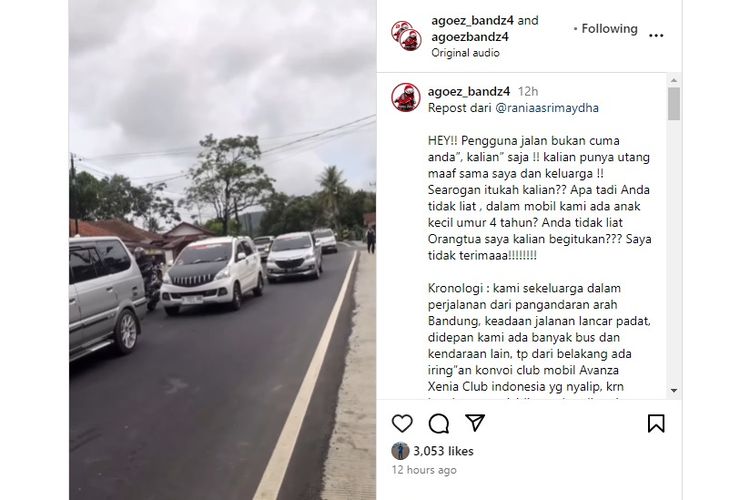 Oknum komunitas pecinta Avanza Xenia melakukan arogansi di jalan