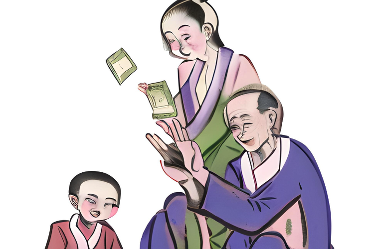 Ilustrasi keluarga yang berusaha mencari uang untuk memenuhi kebutuhan hidup