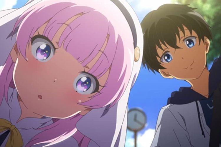 Hina dan Youta dalam anime The Day I Became a God (2023)