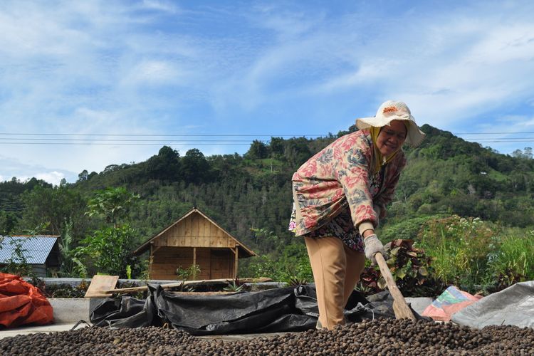 Dewi Sukmawati (59) petani kopi dari Kelurahan Agung Lawangan, kota Pagaralam, Sumatera Selatan.