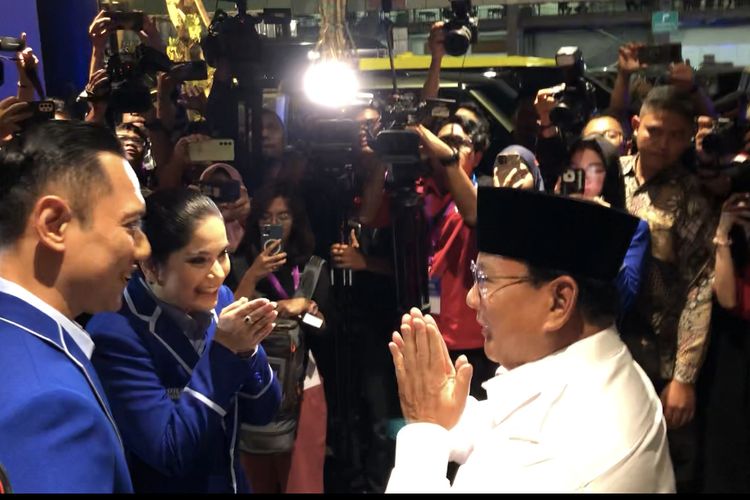 Bacapres Koalisi Indonesia Maju (KIM) Prabowo Subianto dan Ketua Umum Partai Demokrat Agus Harimurti Yudhoyono (AHY) di Jakarta Convention Center (JCC), Senayan, Jakarta, Kamis (21/9/2023). 