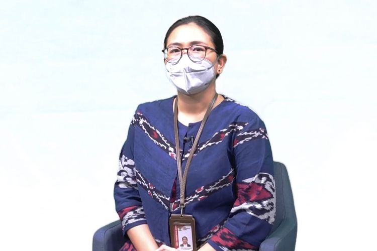Jaksa penuntut umum (JPU) Komisi Pemberantasan Korupsi (KPK) Dame Maria Silaban saat diwawancarai tim Biro Humas KPK untuk memperingati Hari Kartini, Kamis (21/4/2022).