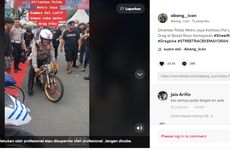 Aksi Dirlantas Polda Metro Geber Motor Drag di Street Race Kemayoran