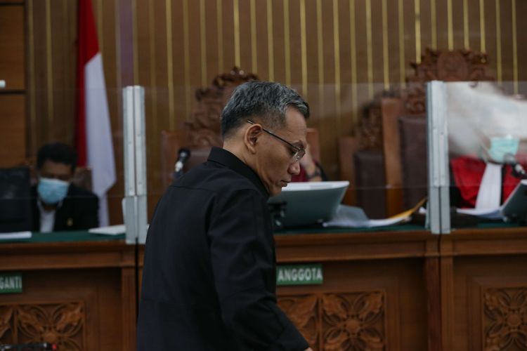 Mantan Kaden A Biro Paminal Agus Nurpatria hadir sebagai saksi dalam sidang dengan terdakwa kasus pembunuhan berencana terhadap Nofriansyah Yosua Hutabarat atau Brigadir J, Ferdy Sambo dan Putri Candrawathi di Pengadilan Negeri Jakarta Selatan, Selasa (6/12/2022).