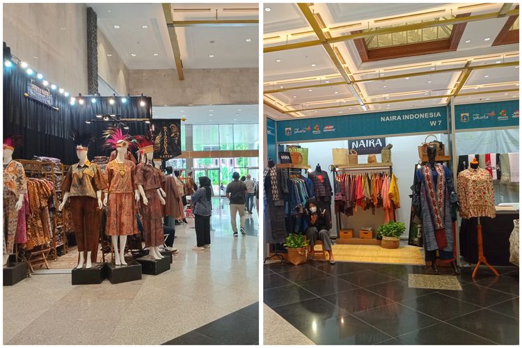 Sejumlah UMKM batik khas Betawi memamerkan produk-produknya di acara Indonesia Fashion Week (IFW) 2024 di JCC Senayan, Jakarta Pusat, Rabu (27/3/2024).