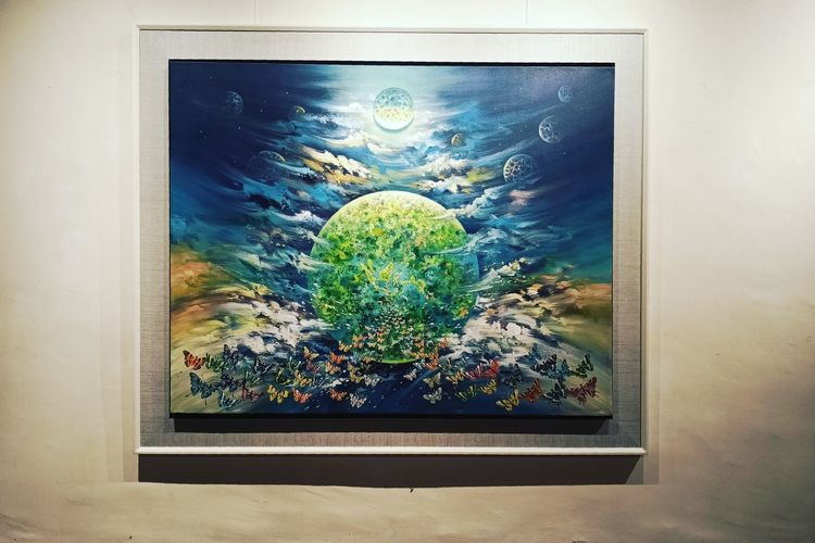 Lukiasan hasil karya pameran tunggal pelukis asal Surabaya Buggy Budiyanto dalam rangka memperingati Hari Kebangkitan Nasional di Galeri Dewan Kesenian Surabaya, Selasa (20/5/2025) malam.