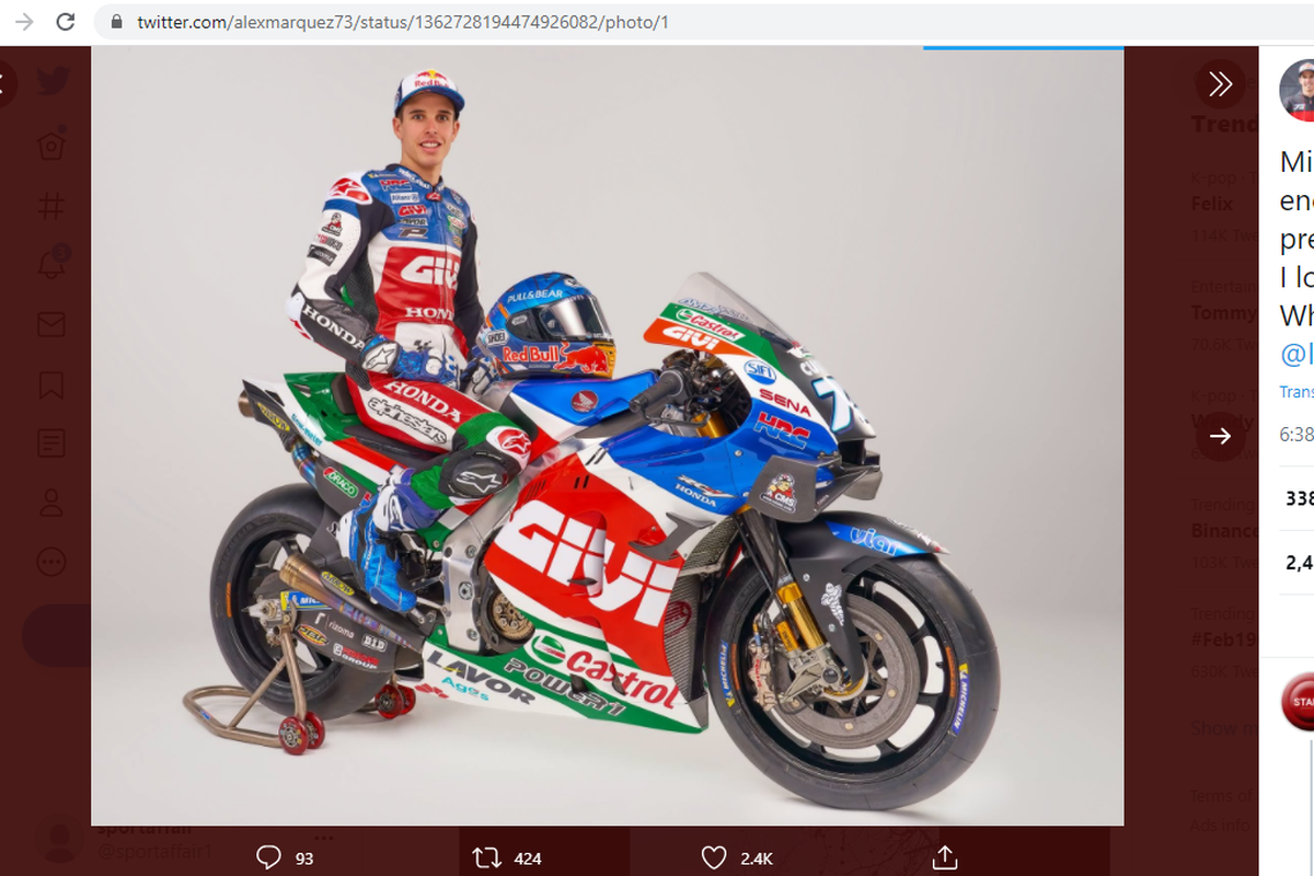 Pamer Motor Baru Alex Marquez Tak Sabar Balapan Di Indonesia
