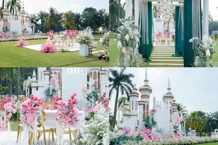 Inspirasi dekorasi pesta pernikahan bertema outdoor dalam acara Jababeka Wedding Expo 2025.