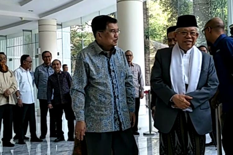 Wakil Presiden terpilih Maruf Amin menemui Wakil Presiden Jusuf Kalla di Kantor Wapres, Jakarta