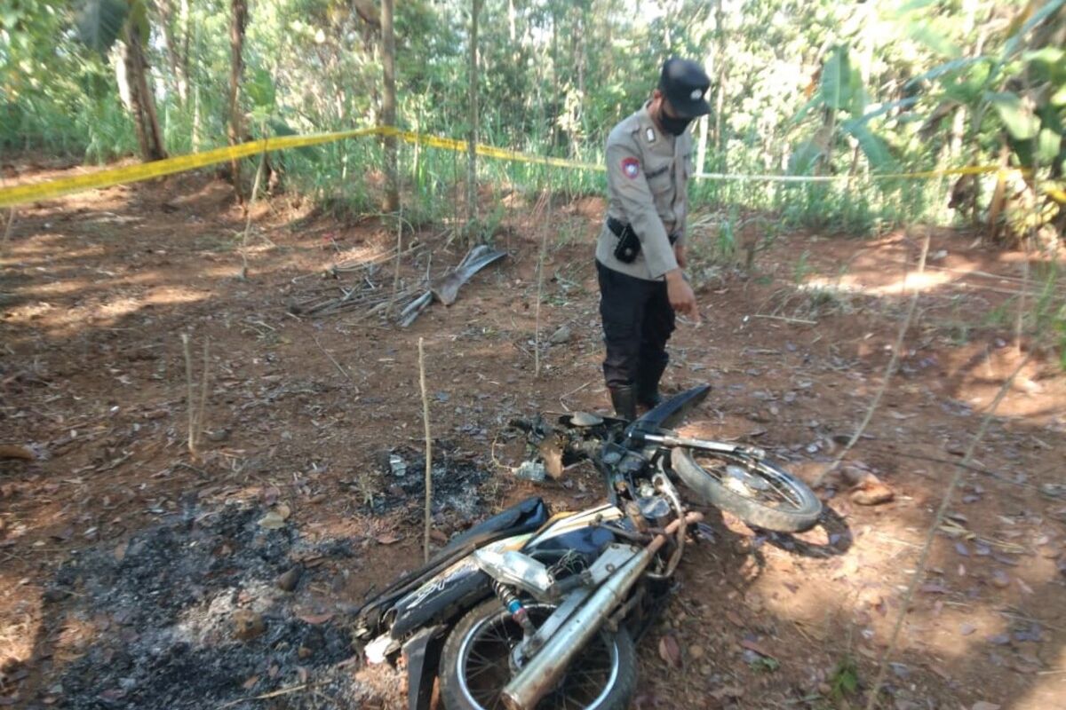 Sepeda motor korban kecelakaan tunggal di Kapanewon Gedangsari, Gunungkidul, DI Yogyakarta