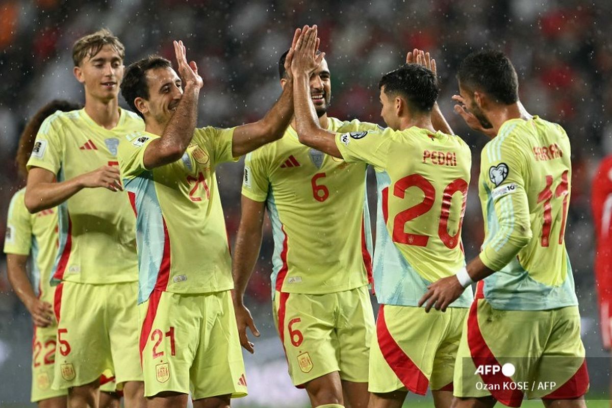 Hasil Turkiye Vs Spanyol 0-6: Mikel Merino Hattrick, Pedri Cetak Dwigol
