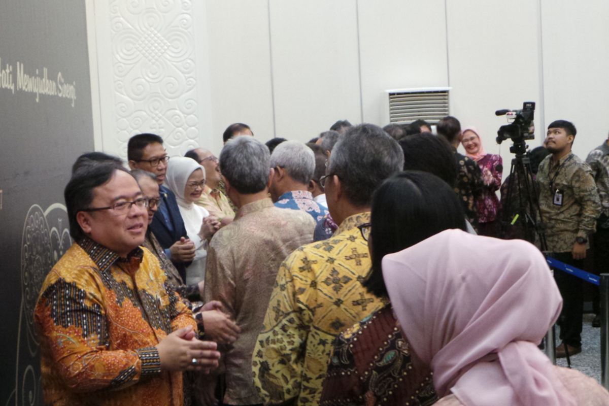 Halal bihalal Menteri PPN Bambang Brodjonegoro dengan pegawai Bappenas, di kantor Bappenas, Menteng, Jakarta Pusat, Senin (3/7/2017).