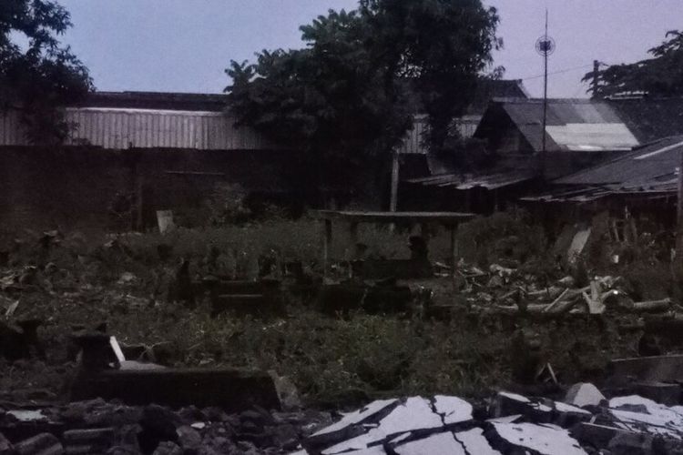Kondisi makam Jopraban Wirobrajan yang direlokasi oleh Pemkot Yogyakarta, Selasa (7/12/2021)