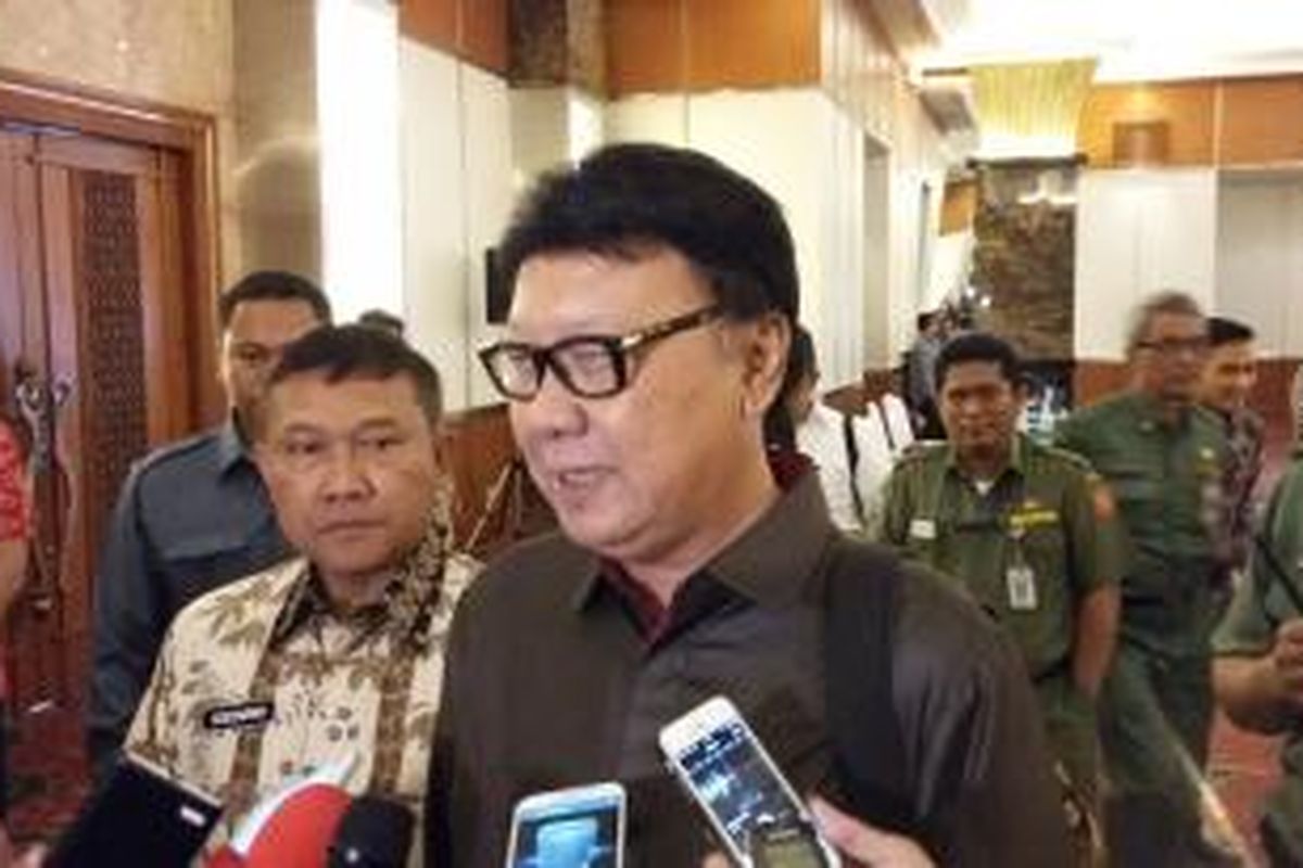 Menteri Dalam Negeri Tjahjo Kumolo di Hotel Sahid Jakarta, Senin (21/12/2015).