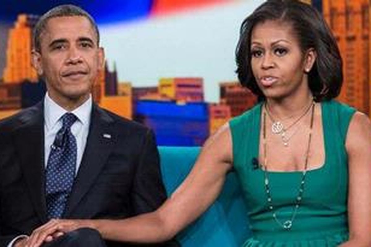 Presiden AS Barack Obama bersama istrinya Michelle Obama.