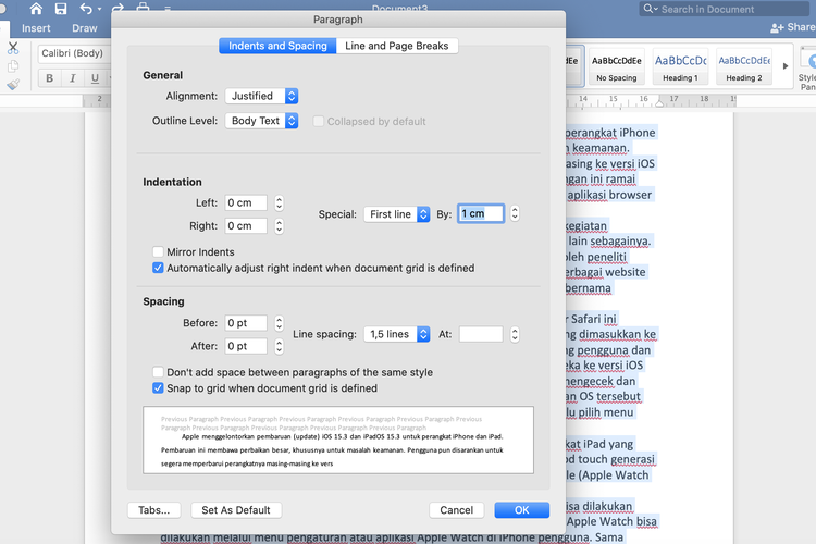 Ilustrasi cara memperbaiki tulisan di Microsoft Word