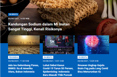 [POPULER SAINS] Kandungan Sodium di Mi Instan | Indonesia Masuki Puncak Covid-19