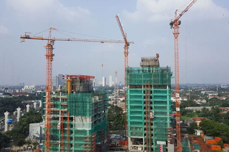 Progres pembangunan apartemen Branz Simatupang telah mencapai 30 persen. Foto diambil Senin (10/7/2017).