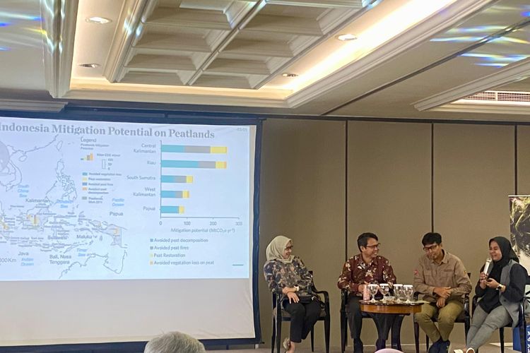 Diskusi Thought Leaders Forum (TLF) ke-32 bertema tema ?Konservasi dan Restorasi Lahan Gambut Tropis di Indonesia: Solusi Iklim Alami untuk Mitigasi Perubahan Iklim yang diselenggarakan Yayasan Konservasi Alam Nusantara (YKAN) di Jakarta, Kamis (13/6/2024). 