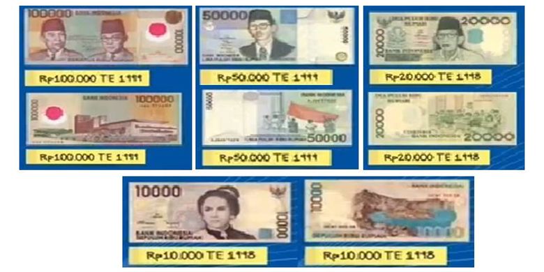 Uang kertas emisi tahun 1998 dan 1999