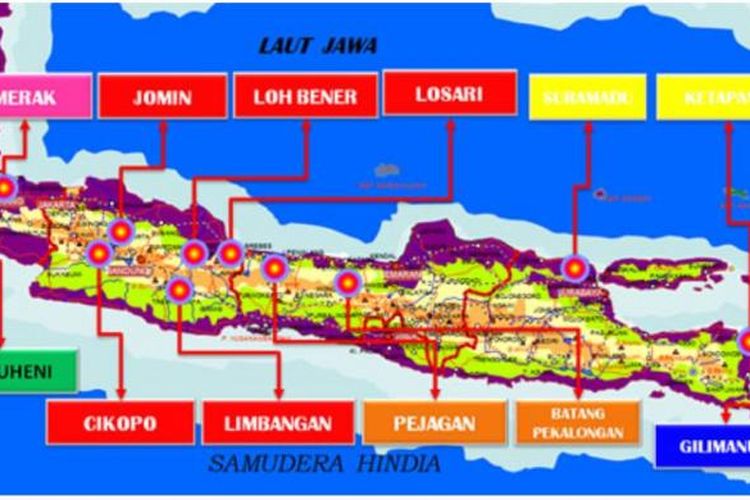 Ilustrasi jalur mudik di Pulau Jawa