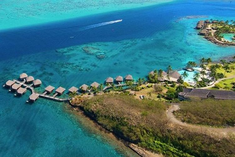 Tahiti, pulau terbesar di Polinesia Perancis. 