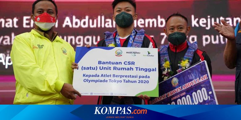 Peraih Medali Perunggu Olimpiade Tokyo Asal Sulsel Dihadiahi Rumah dan Uang Rp 300 Juta - Vimarsana News