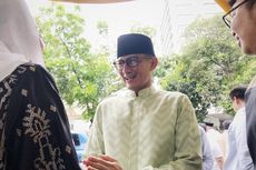 Ketika Sandiaga Uno Berkemeja Hijau Hadiri Halalbihalal di Kediaman Ketua Harian Gerindra 